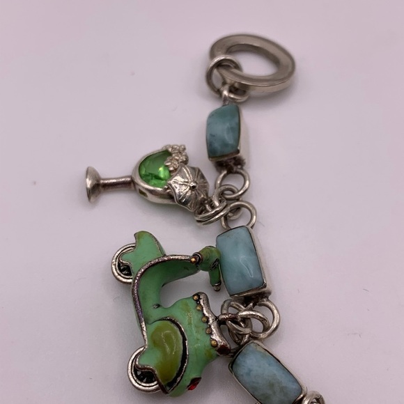 Lovely 925 Sterling Silver Larimar charm bracelet - Picture 5 of 7